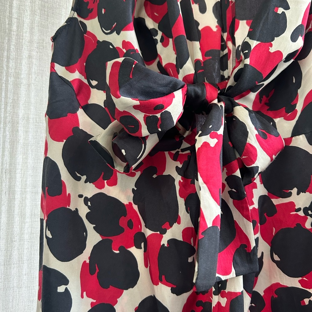 Moschino Red and Black Floral Dress